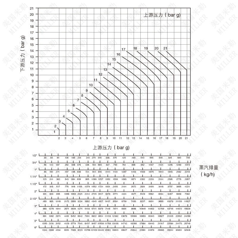 進口蒸汽減壓閥流量圖